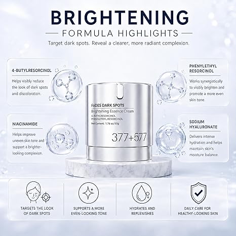 Dark Spot Remover for Face and Body, 1.76 Fl Oz, Dark Spot Corrector Cream with 377 577 Brightening Formula, for Uneven Skin Tone, Sun Spots, Age Spots and Discoloration, Skincare Gift for Women
