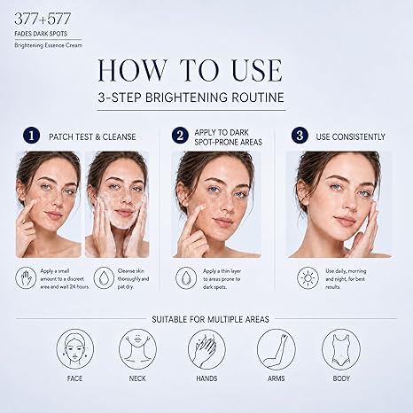 Dark Spot Remover for Face and Body, 1.76 Fl Oz, Dark Spot Corrector Cream with 377 577 Brightening Formula, for Uneven Skin Tone, Sun Spots, Age Spots and Discoloration, Skincare Gift for Women