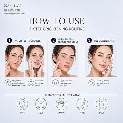 Dark Spot Remover for Face and Body, 1.76 Fl Oz, Dark Spot Corrector Cream with 377 577 Brightening Formula, for Uneven Skin Tone, Sun Spots, Age Spots and Discoloration, Skincare Gift for Women