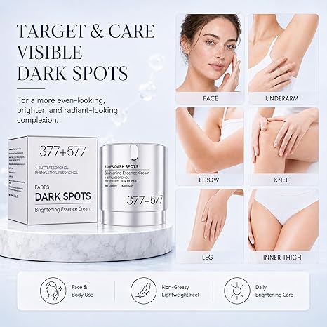 Dark Spot Remover for Face and Body, 1.76 Fl Oz, Dark Spot Corrector Cream with 377 577 Brightening Formula, for Uneven Skin Tone, Sun Spots, Age Spots and Discoloration, Skincare Gift for Women